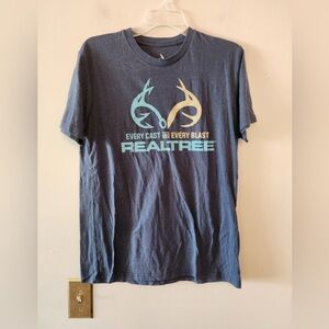 Realtree blue deer Antler t shirt size womens medium loose fit